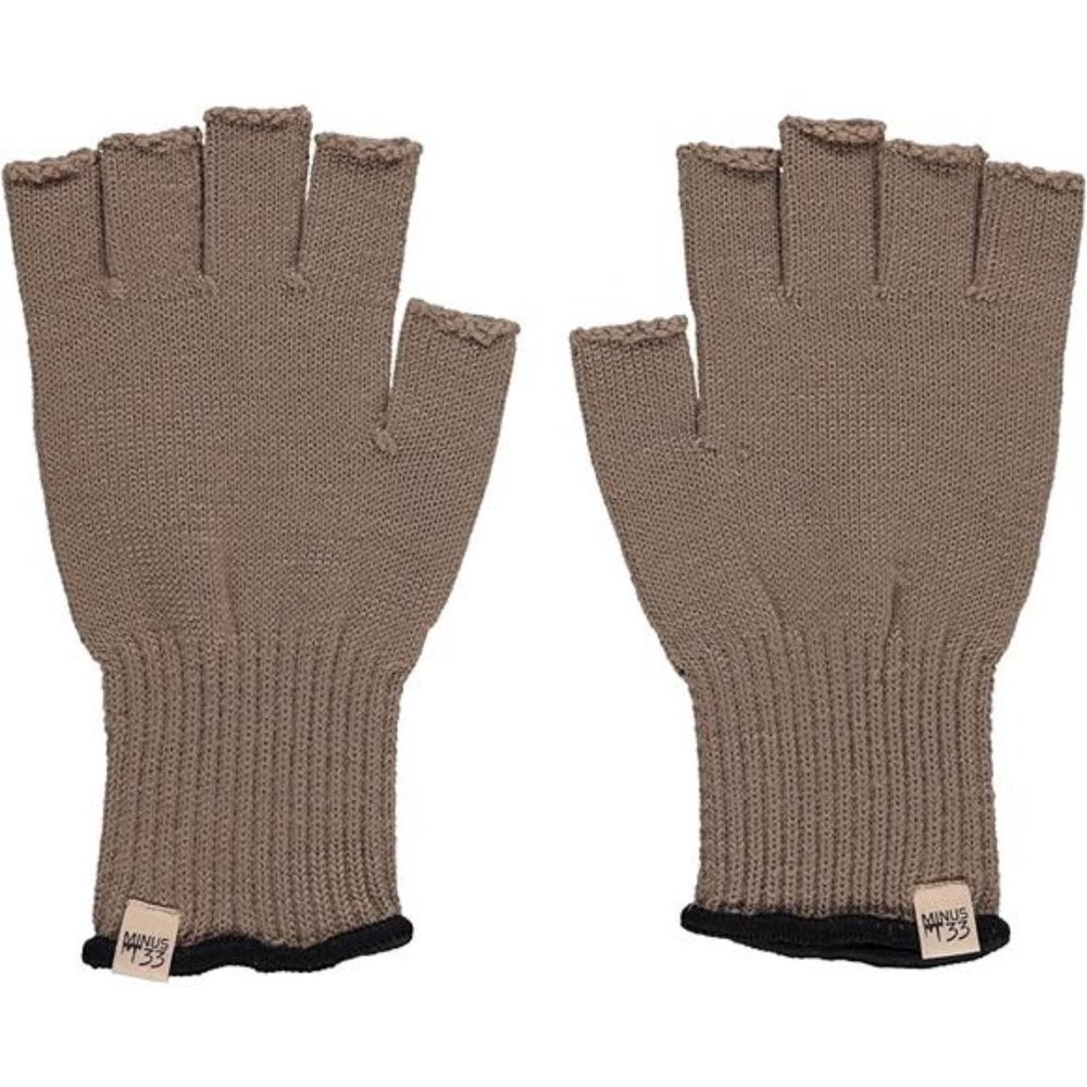 Unisex Merino Wool Fingerless Glove Liner, Tan